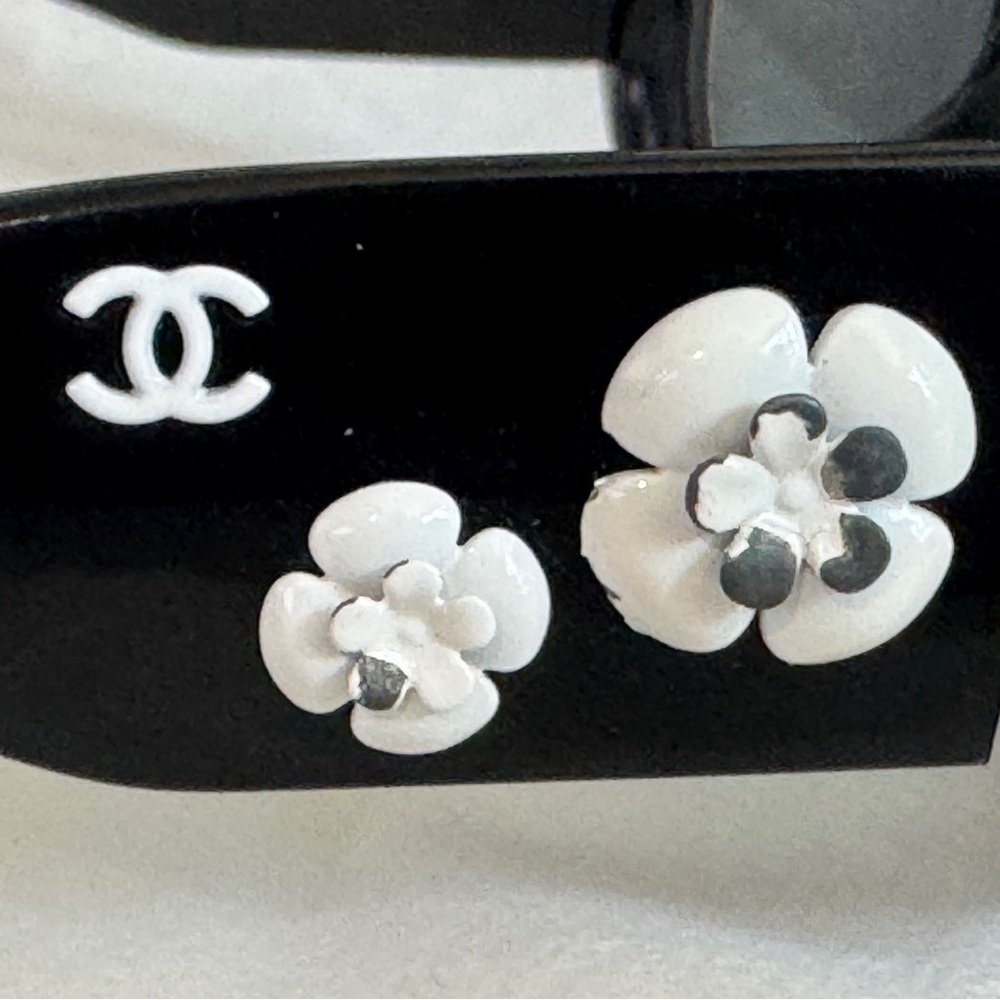 CHANEL Black white Camelia flowers Sunglasses RX for prescription - Picture 6 of 14